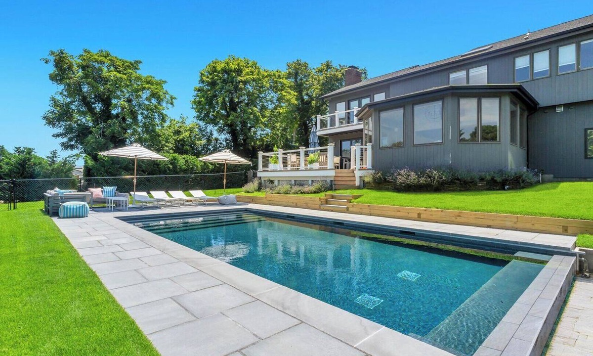 Southold House | Contemporary Bayfront Retreat with NEW Heated Saltwater Pool, Bluestone.