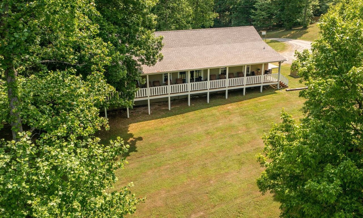 Franklin House | Private Hilltop Escape on 12 Acres for Groups & Families: Fire Pit & Balcony