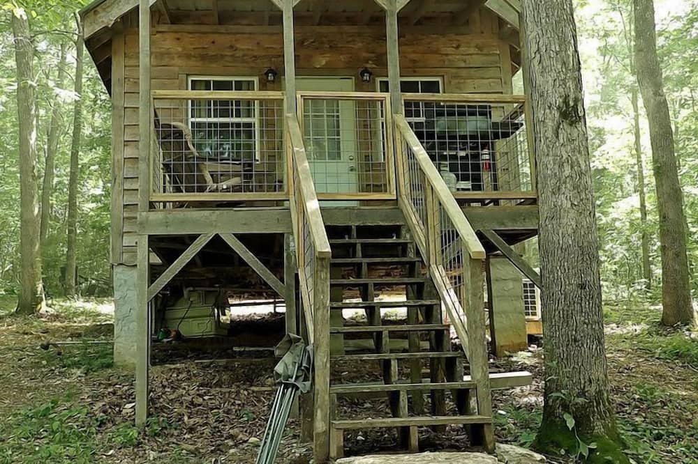 Hartshorn Cabin | Tiny Cabin with Fire Pit & Covered Porch Retreat in Salem, Missouri