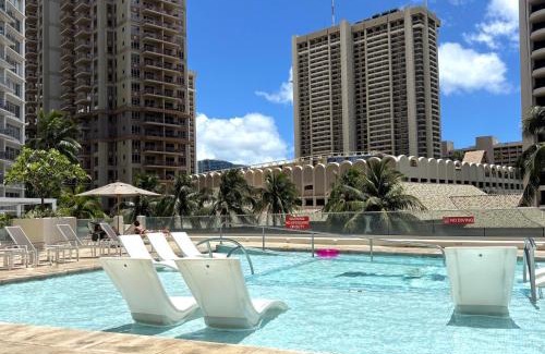 Waikiki House | Ilikai Apt 308 - Spacious Studio with Stunning Ocean & Harbor Views