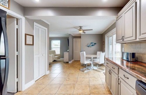 Indialantic House | 3BR/1.5BA Indialantic Duplex: Pet-Friendly Fenced Yard, Walk to Beach, Wet Bar & Private Balcony