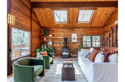 Lakeside Cabin | Architect's A-Frame with a Salt Water Hot Tub on a Mountain in Litchfield