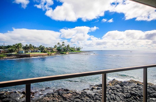 Poipu Apartment | Beachfront Condo w/Partial A/C, Lanai, Ocean Views, Free WiFi, Shared W/D, & BBQ