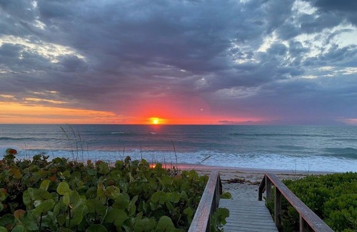 Satellite Beach House | DIRECT Oceanfront Luxury Residence with Private Hot Tub, Garage Parking