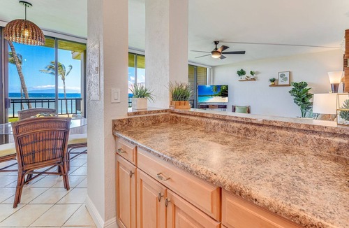 Kihei Condo | Enjoy Stunning Ocean Views From Living Room & Lanai, Bright Beautiful Condo