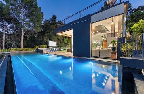 Los Angeles House | Gated New Designer 5bd/6ba Estate w Pool & Spa, Guest house, Elevator, & Views!