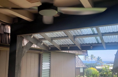 Punaluu Condo | Hidden Tiki Ohana at Punalu'u Black Sand Beach with ocean views, near Volcano National Park