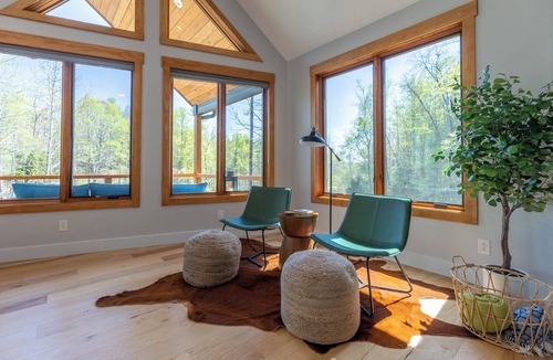 Nebo House | Lakeways A-Frame Near Lake James Game Room · Gym · Golf · Fire Pit · Sleeps 10