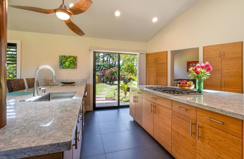 Poipu House | Luxury Hawaiian Modern Home Ocean Views Huge Heated Pool 3 Primary Suites