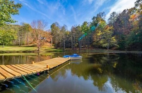 Marshall House | Modern Mountain Oasis~120acres! Pond~Boat~Trails~Views~Playground~Gym~Spa~Games!