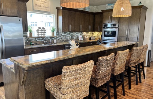 Port Bolivar House | Ocean Retreat, certified personal elevator, steps to beach, grill & fenced yard