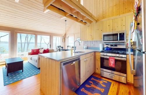 Brooklin House | Oceanfront retreat with sunrise views, screened porch, & deck