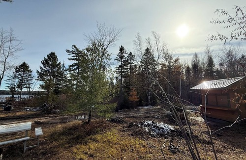 Franklin RV Rental | Peaceful lakeside private waterfront campsite; 45 min drive to Acadia! BYOTent