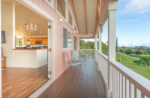 Ninole House | Spectacular two-story ocean-view home on two acres with covered lanai