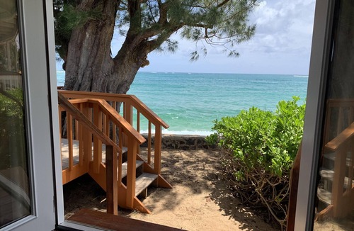 Hauula House | "The Happy Seal" Oceanfront House, watch seals sunbath from our deck while BBQ