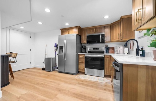 Orem Condo | The Sunny Nest | Workspace, Kitchen & Fiber