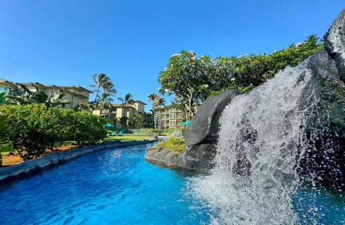 Wailua House | Waipouli G203 Beachfront Resort Pool Slides & AC