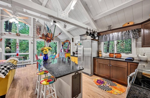 Lebanon Cabin | Whimsical cabin — 4 acres with hot tub, fire pit, spacious screened porch & pond
