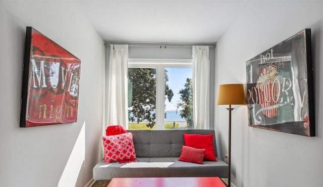Discover a compact studio with private Chesapeake Bay view, designed for extended stays