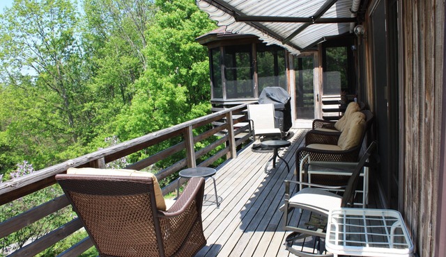 Gorgeous Deck Views at this Serene Berkshires Cabin