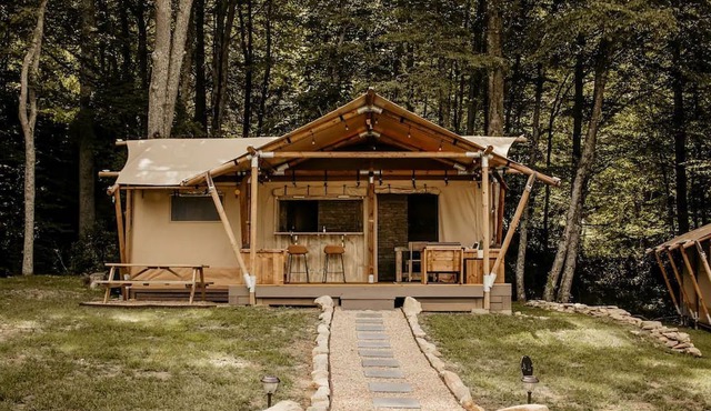 Incredible Safari Tent Perfect for Family Getaways in Erwin, Tennessee