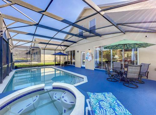 Pool & spa villa w game room near theme parks