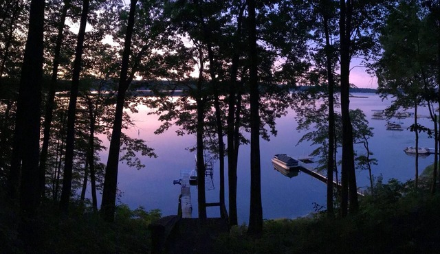 Private dock on large, spring-fed lake with kayaks