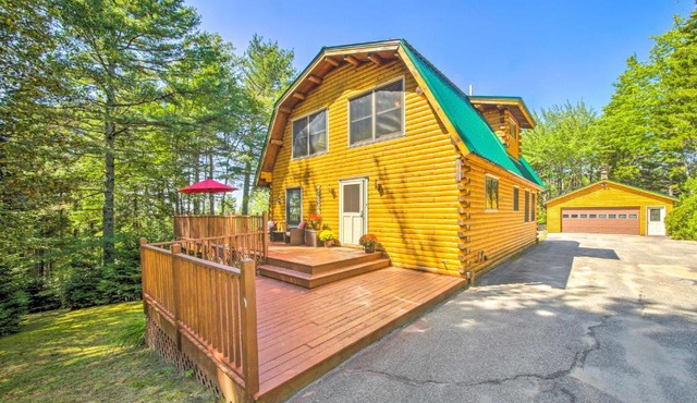 Spacious Down East Cabin with Deck and Views!