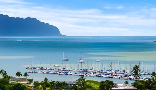 Two-Story Ocean-View Kaneohe Home with Big Deck
