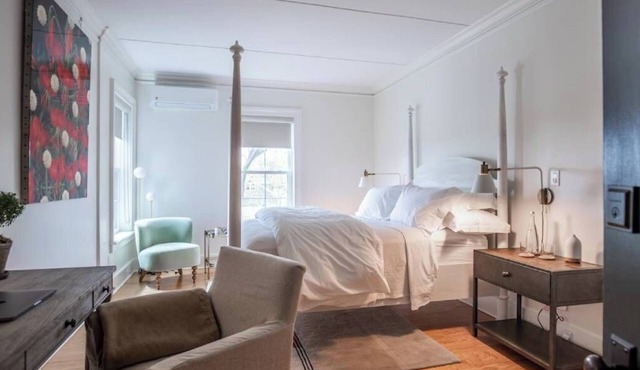 Vine + Sand-Southold, NY'S Newest B&B-Room 4-Queen Bed and Adjacent Bathroom With Rain Shower