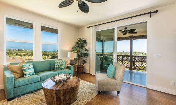 Poipu House | Amazing Kiahuna Plantation Golf Views - Sleeps 6 with A/C, Pool, Hot Tub & More