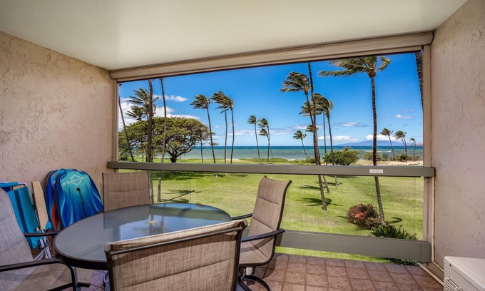 Kihei Condo | Leinaala Oceanfront #304 Oceanfront Condo with Panoramic Ocean Views! A/C