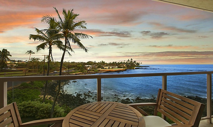Poipu Condo | Oceanfront Condo, steps to the ocean with AC, Lanai, Sunrise Views & Snorkeling
