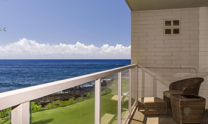Poipu Apartment | Oceanfront Corner Condo near Lawai Beach w/Balcony, Free WiFi, Shared W/D, Grill